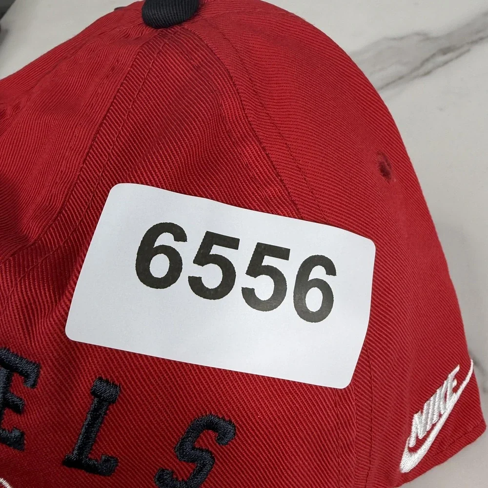 Los Angeles Angels Hat Cap Strap Back Mens M/L Red MLB Baseball Nike Club